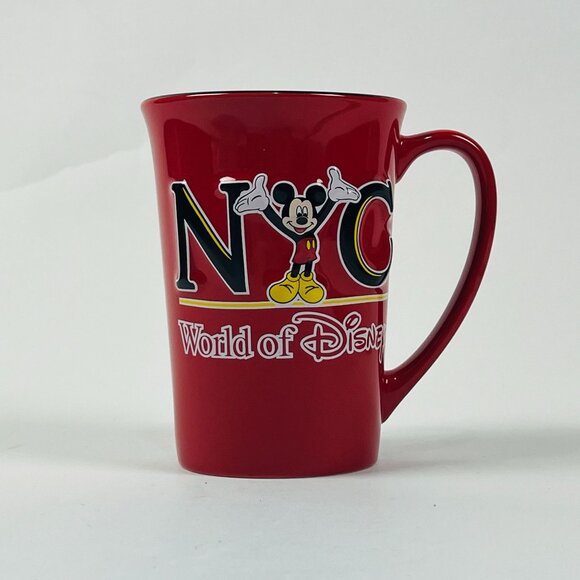 Disney NYC World of Disney Red Ceramic Coffee Mug Mickey Mouse Design - Picture 2 of 6